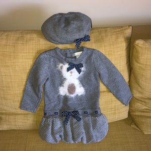 Knitted dress set with hat